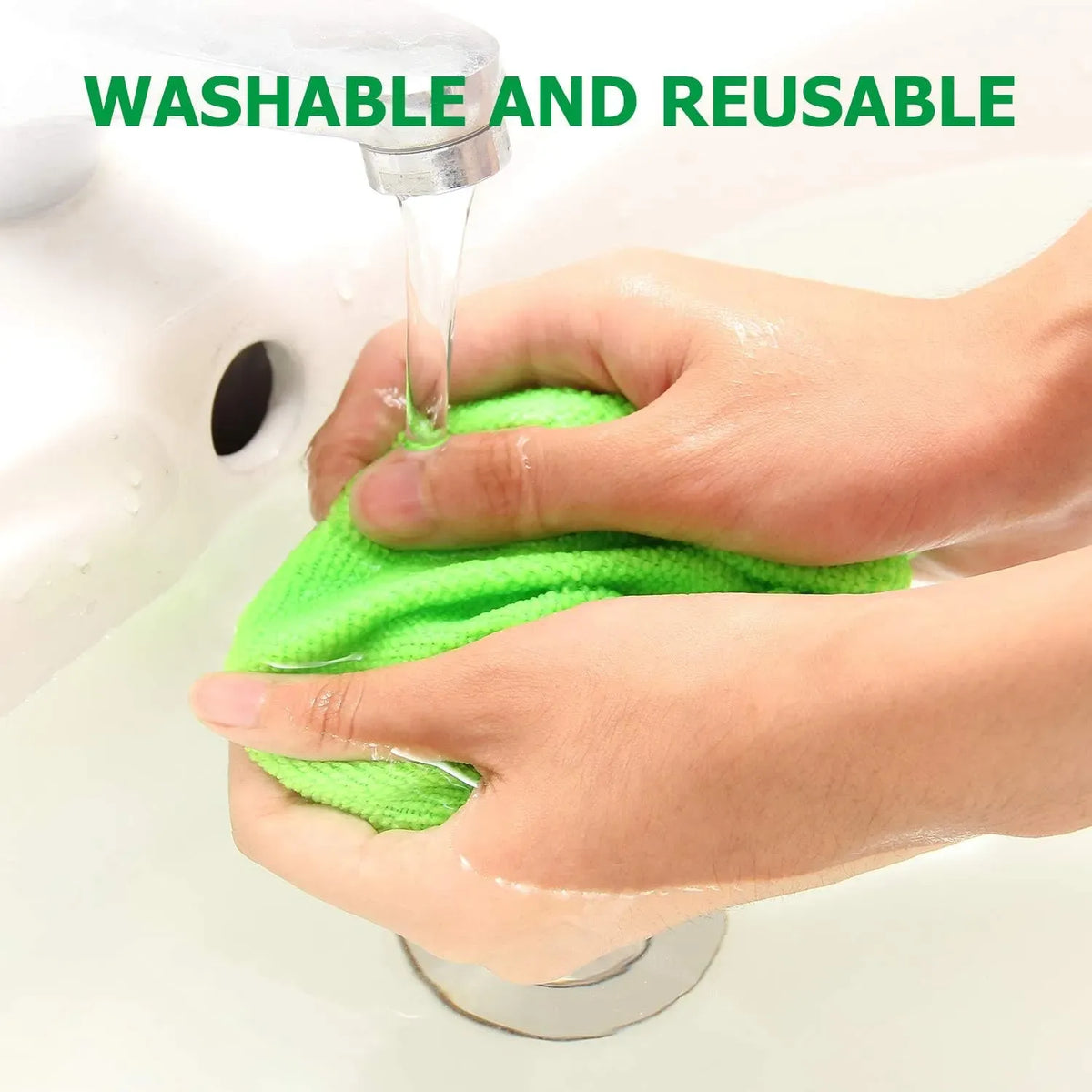 Windshield Cleaning Tool, Microfiber Car Window Cleaner with 2 Reusable and Washable Microfiber Pads and Extendable Handle