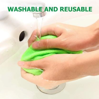 Windshield Cleaning Tool, Microfiber Car Window Cleaner with 2 Reusable and Washable Microfiber Pads and Extendable Handle
