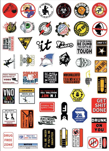 150Pcs Blue Collar Funny Stickers