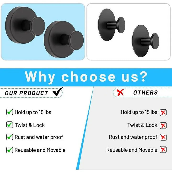 Twist Lock Shower Suction Hooks