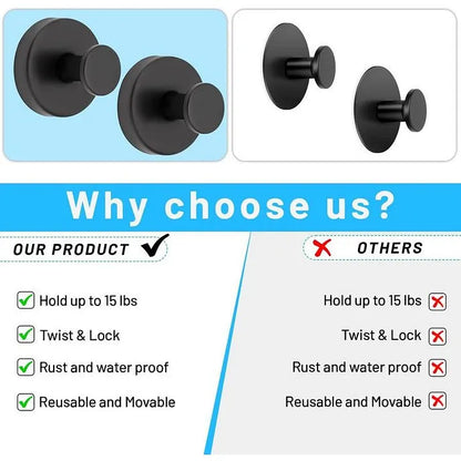 Twist Lock Shower Suction Hooks