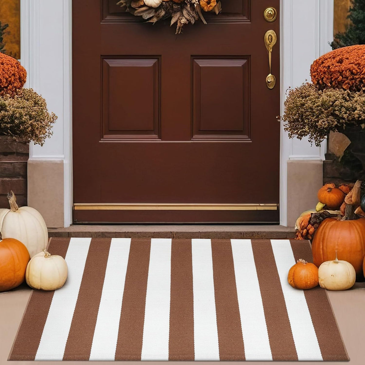 Simple Striped Non‑Slip Door Mat – Stain‑Resistant, Durable, Multi‑Size