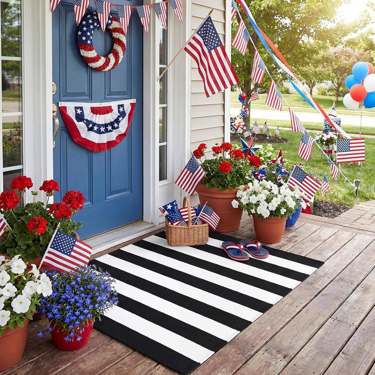 Simple Striped Non‑Slip Door Mat – Stain‑Resistant, Durable, Multi‑Size