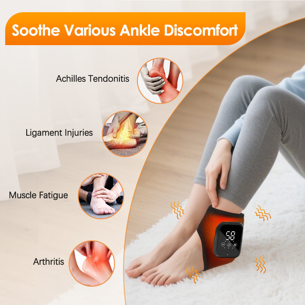 Cordless Ankle Heating Pad with Vibration Massage