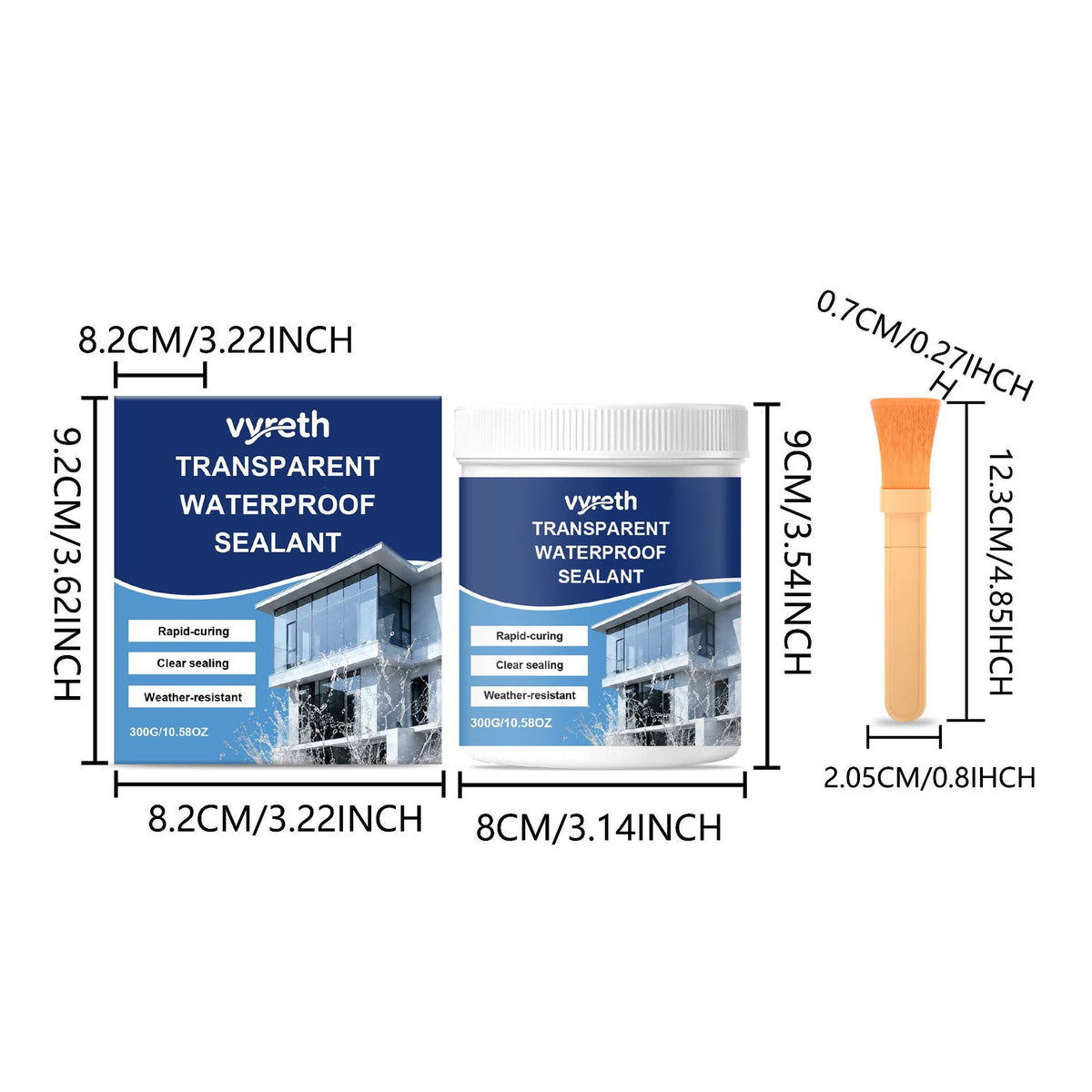 Transparent Waterproof Sealant with Brush
