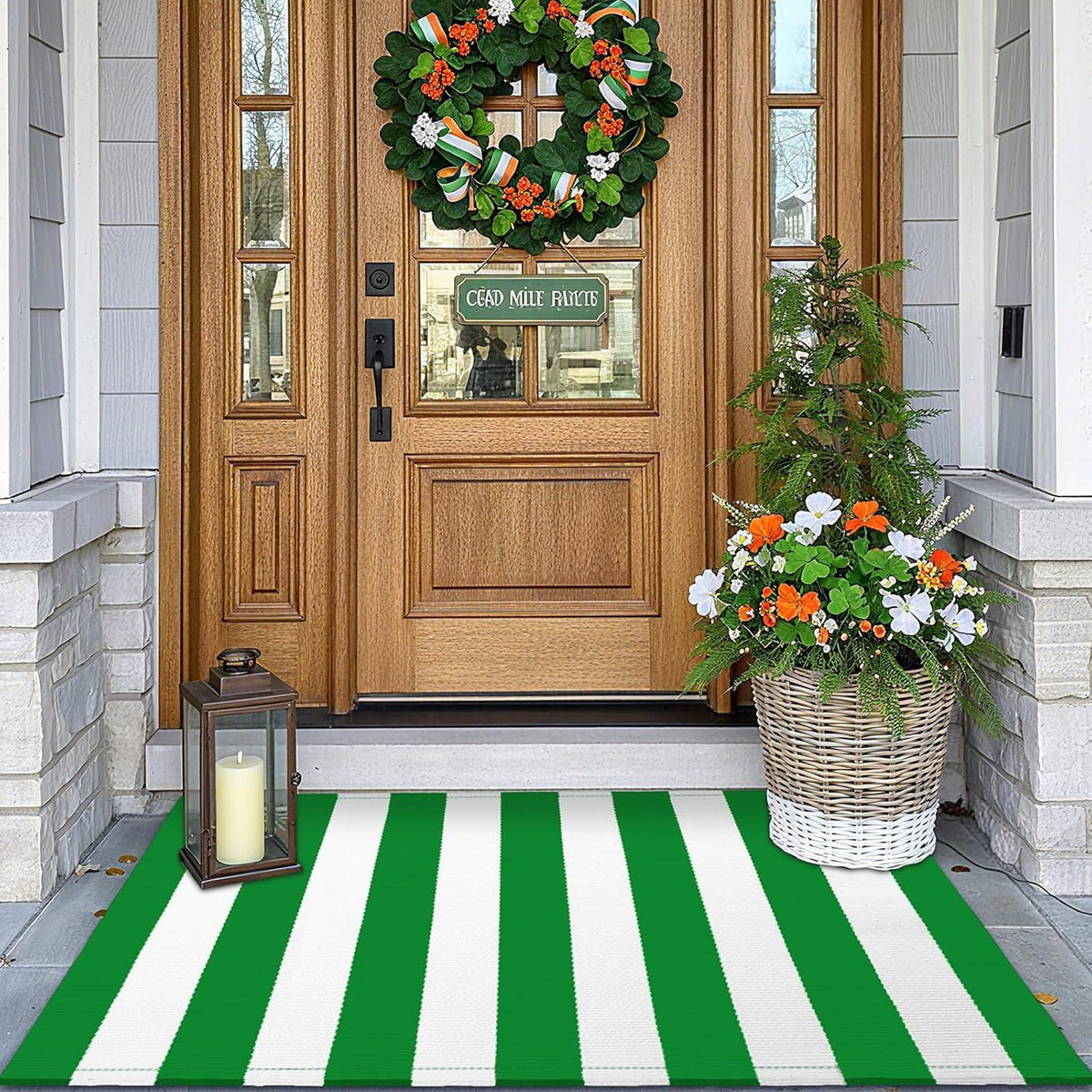Simple Striped Non‑Slip Door Mat – Stain‑Resistant, Durable, Multi‑Size