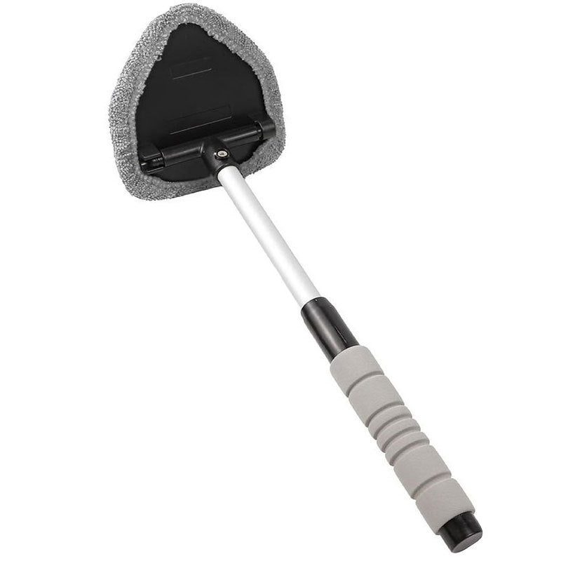 Windshield Cleaning Tool, Microfiber Car Window Cleaner with 2 Reusable and Washable Microfiber Pads and Extendable Handle