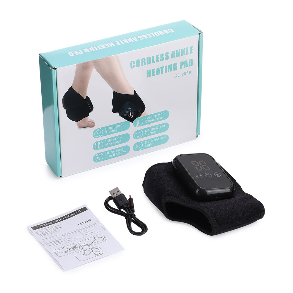 Cordless Ankle Heating Pad with Vibration Massage
