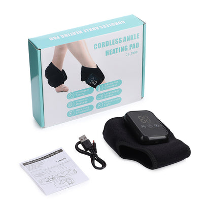 Cordless Ankle Heating Pad with Vibration Massage