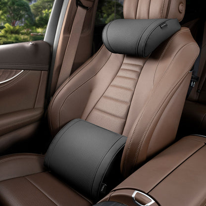Ergonomic Headrest and Lumbar Support Set for Car Seats