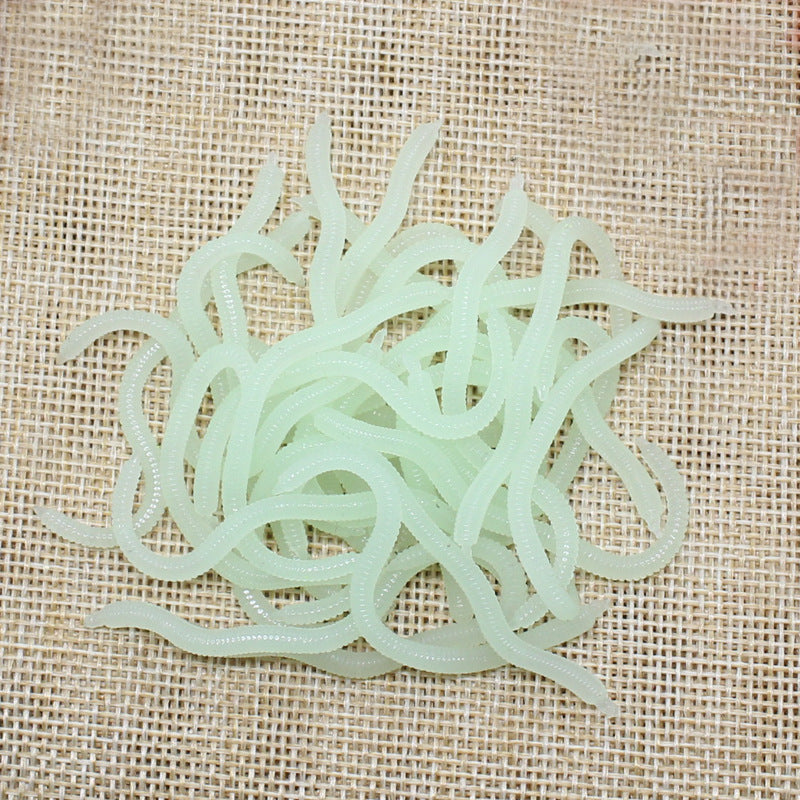 Simulation Earthworm Soft Fishing Lures Shrimp Scented Artificial Worm Baits for Freshwater and Saltwater Pack of 50 or 100