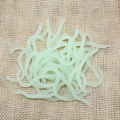 Simulation Earthworm Soft Fishing Lures Shrimp Scented Artificial Worm Baits for Freshwater and Saltwater Pack of 50 or 100
