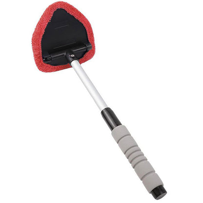 Windshield Cleaning Tool, Microfiber Car Window Cleaner with 2 Reusable and Washable Microfiber Pads and Extendable Handle