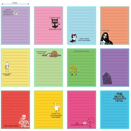 💼😂 12-Pack Sarcastic Office Sticky Notes – Funny Coworker Memo Pads & Hilarious Desk Gifts