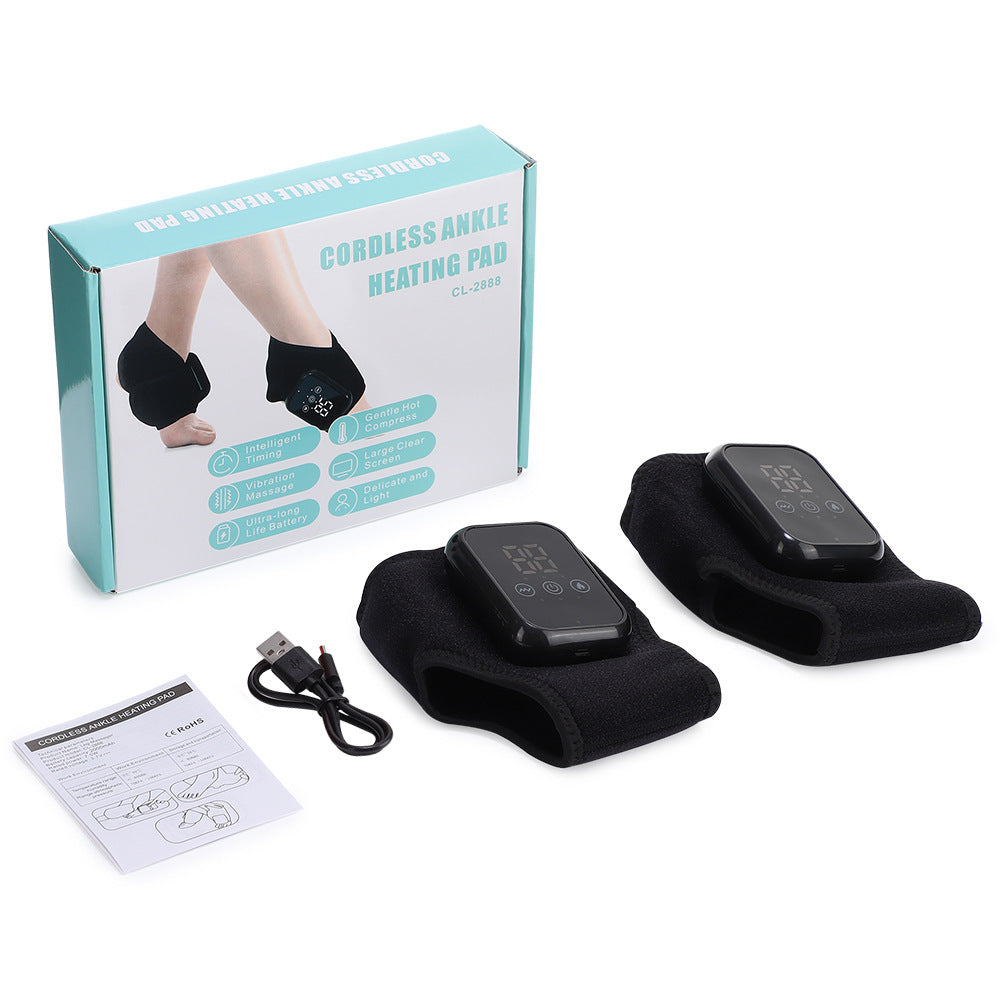 Cordless Ankle Heating Pad with Vibration Massage