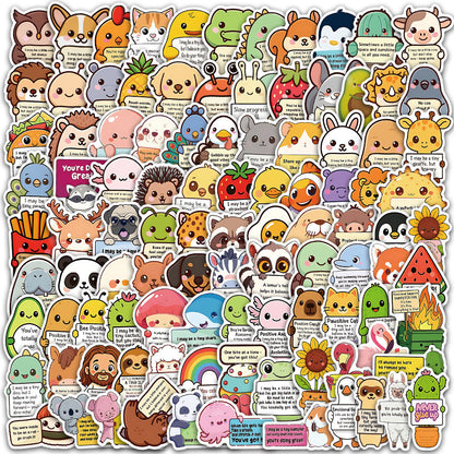 50 Pcs/1 Pack🤗 Positive Emotional Support Buddies Stickers – Inspirational, Waterproof & No Residue🎁 Uplifting Gifts for Kids, Teens, Coworkers & Yourself 😻