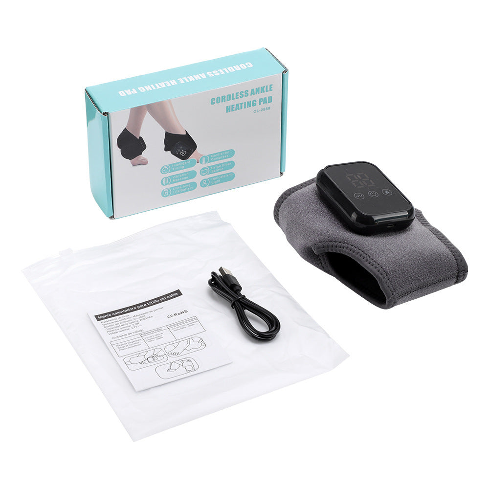 Cordless Ankle Heating Pad with Vibration Massage