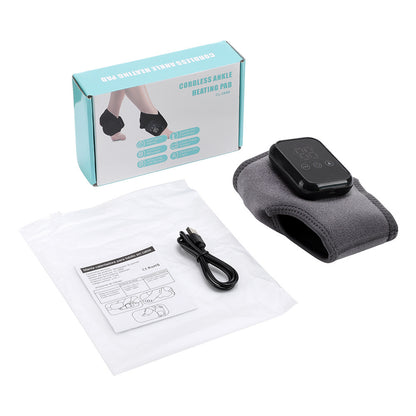 Cordless Ankle Heating Pad with Vibration Massage