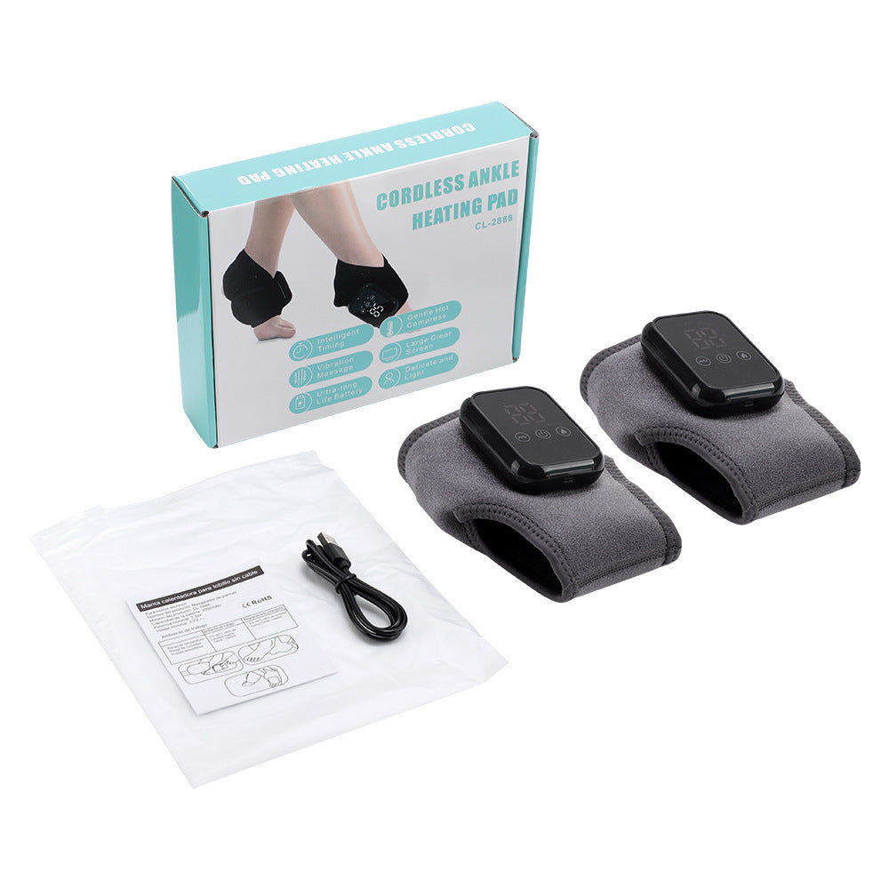 Cordless Ankle Heating Pad with Vibration Massage