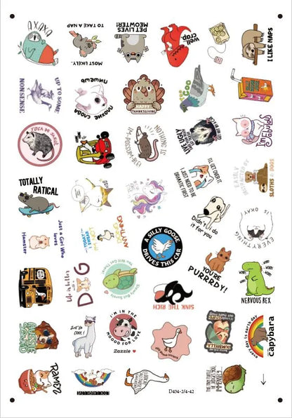 150Pcs Blue Collar Funny Stickers