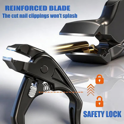 Stainless Steel Nail Clippers With Splash Guard – Large opening for ingrown nails & foot care