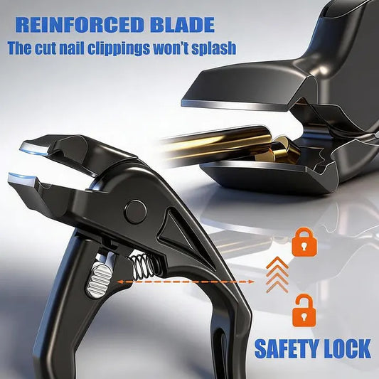 Stainless Steel Nail Clippers With Splash Guard – Large opening for ingrown nails & foot care