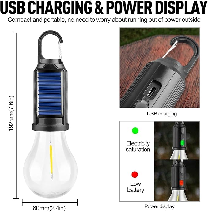 Solar Energy Vintage Hanging Camping Lantern