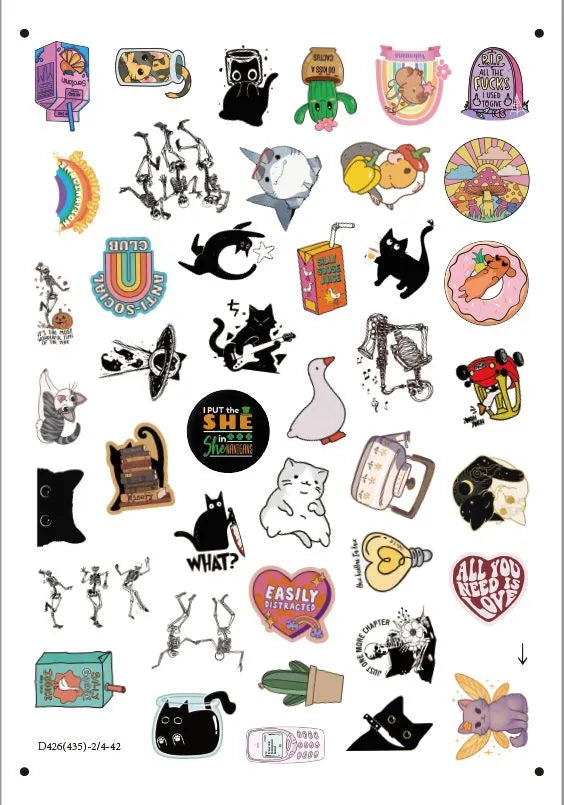 150Pcs Blue Collar Funny Stickers