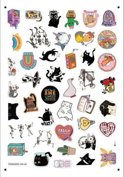 150Pcs Blue Collar Funny Stickers