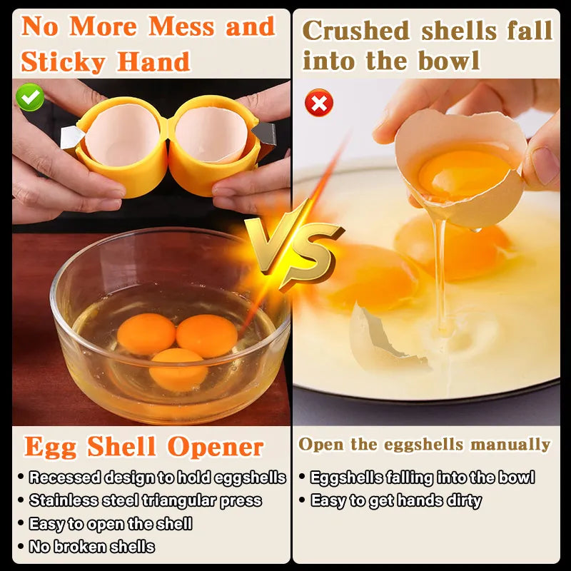 Stainless  Steel Egg Opener  -   Crack, Cut, and Separate Eggs Easily
