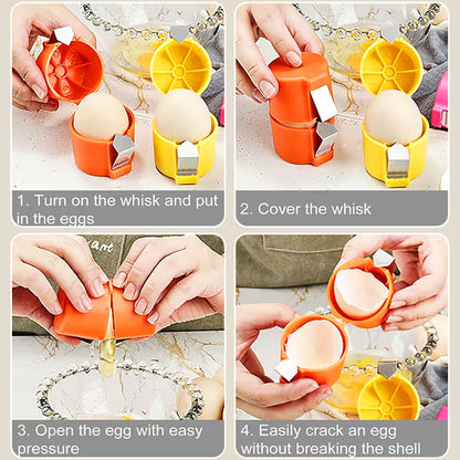 Stainless  Steel Egg Opener  -   Crack, Cut, and Separate Eggs Easily