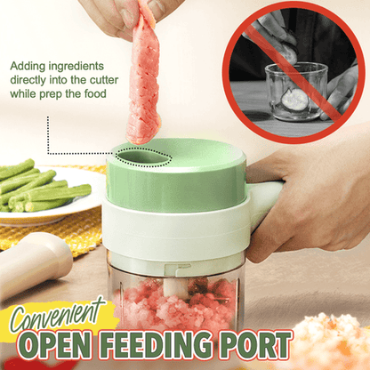 4-in-1 manual electric vegetable cutter setMultifunction cordless food processor