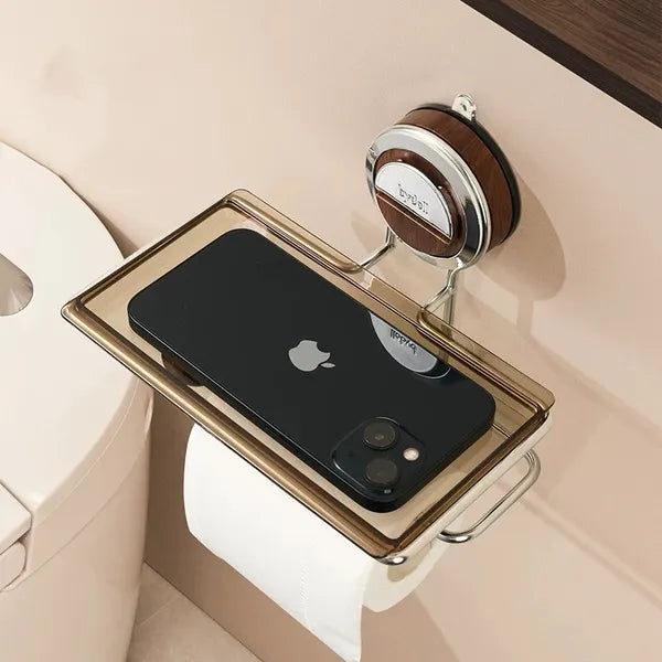 No Drilling Suction Stainless Steel Toilet Paper Holder