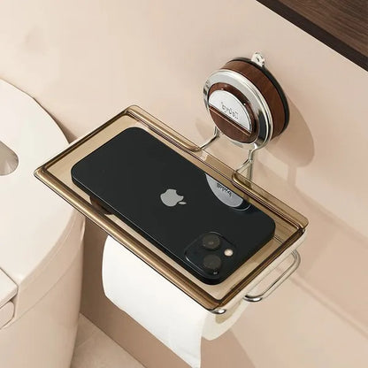 No Drilling Suction Stainless Steel Toilet Paper Holder