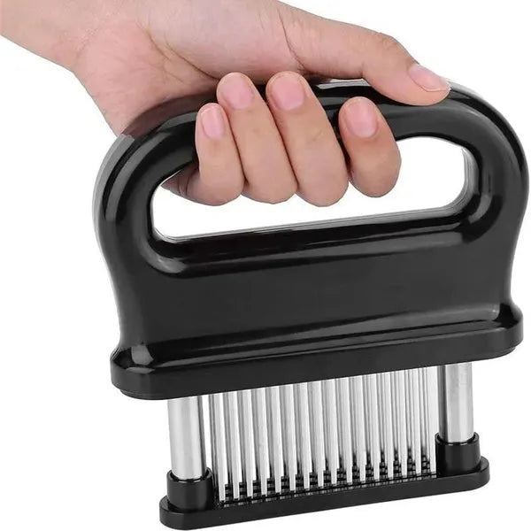 Meat Tenderizer with 48 Stainless Steel Blades – Tenderize in Seconds, Dishwasher-Safe & Safe Storage Cover Included!