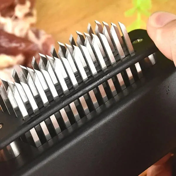 Meat Tenderizer with 48 Stainless Steel Blades – Tenderize in Seconds, Dishwasher-Safe & Safe Storage Cover Included!