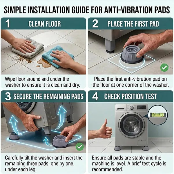 Anti-Vibration Washing Machine Stabilizer Pads (4-Pack)