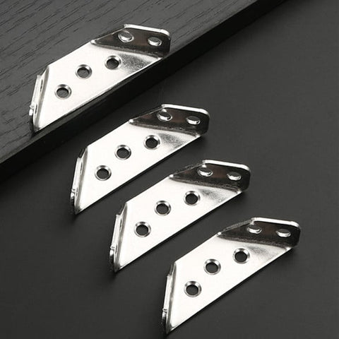 UNIVERSAL STAINLESS STEEL FURNITURE CORNER BRACES — Triangular Stability Reinforcement | Rust-Proof Structural Support & Easy Install