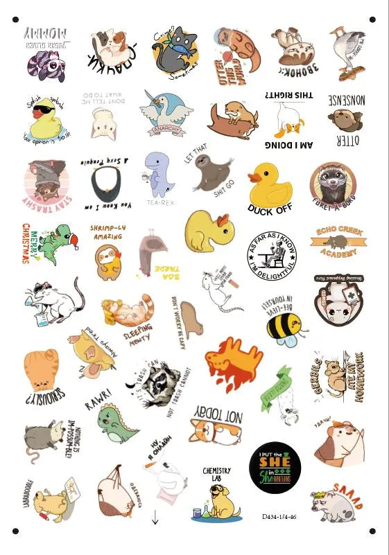 150Pcs Blue Collar Funny Stickers
