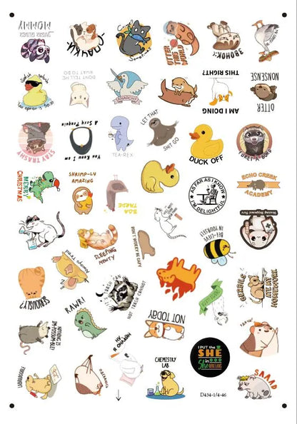 150Pcs Blue Collar Funny Stickers