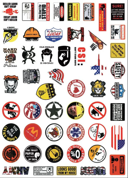 150Pcs Blue Collar Funny Stickers