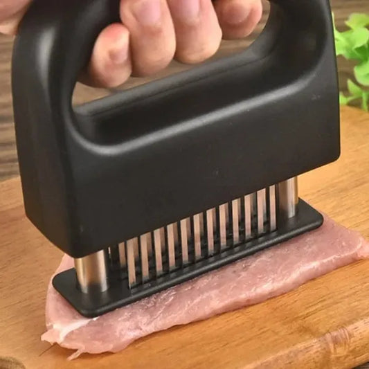 Meat Tenderizer with 48 Stainless Steel Blades – Tenderize in Seconds, Dishwasher-Safe & Safe Storage Cover Included!