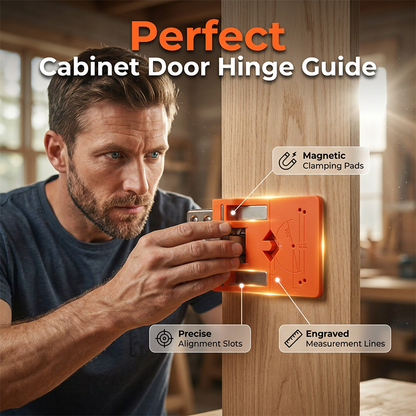Cabinet Door Hinge Drilling Guide – Magnetic Clamp, Precise Alignment, 35mm
