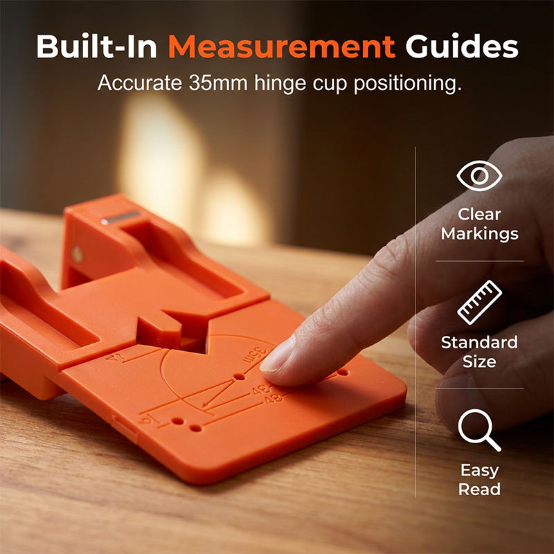 Cabinet Door Hinge Drilling Guide – Magnetic Clamp, Precise Alignment, 35mm