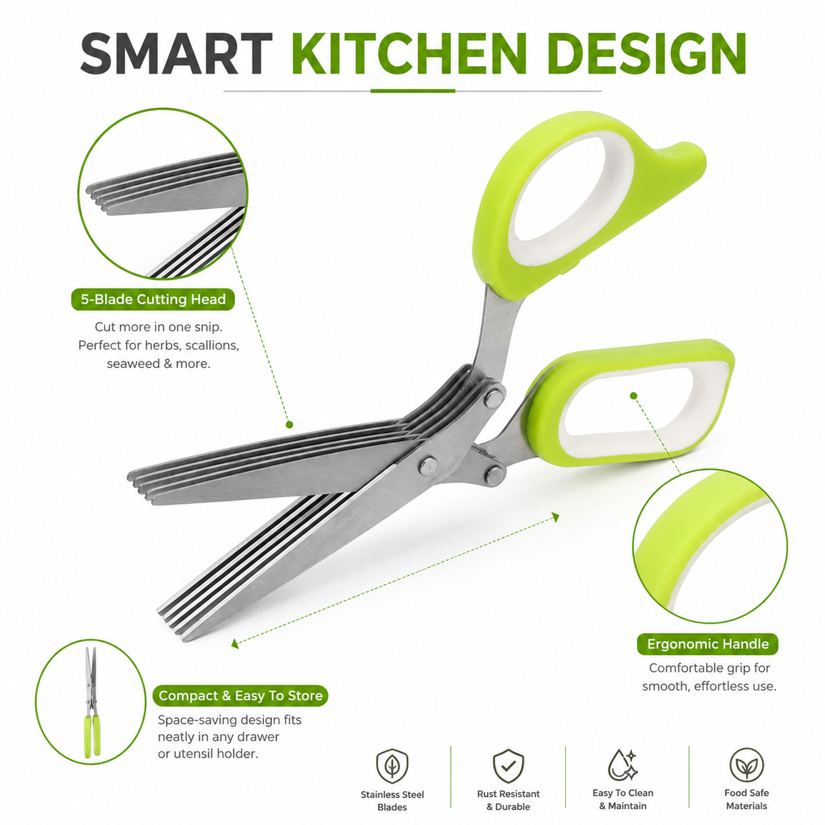 Multi-Blade Herb Scissors | Quick Kitchen Prep