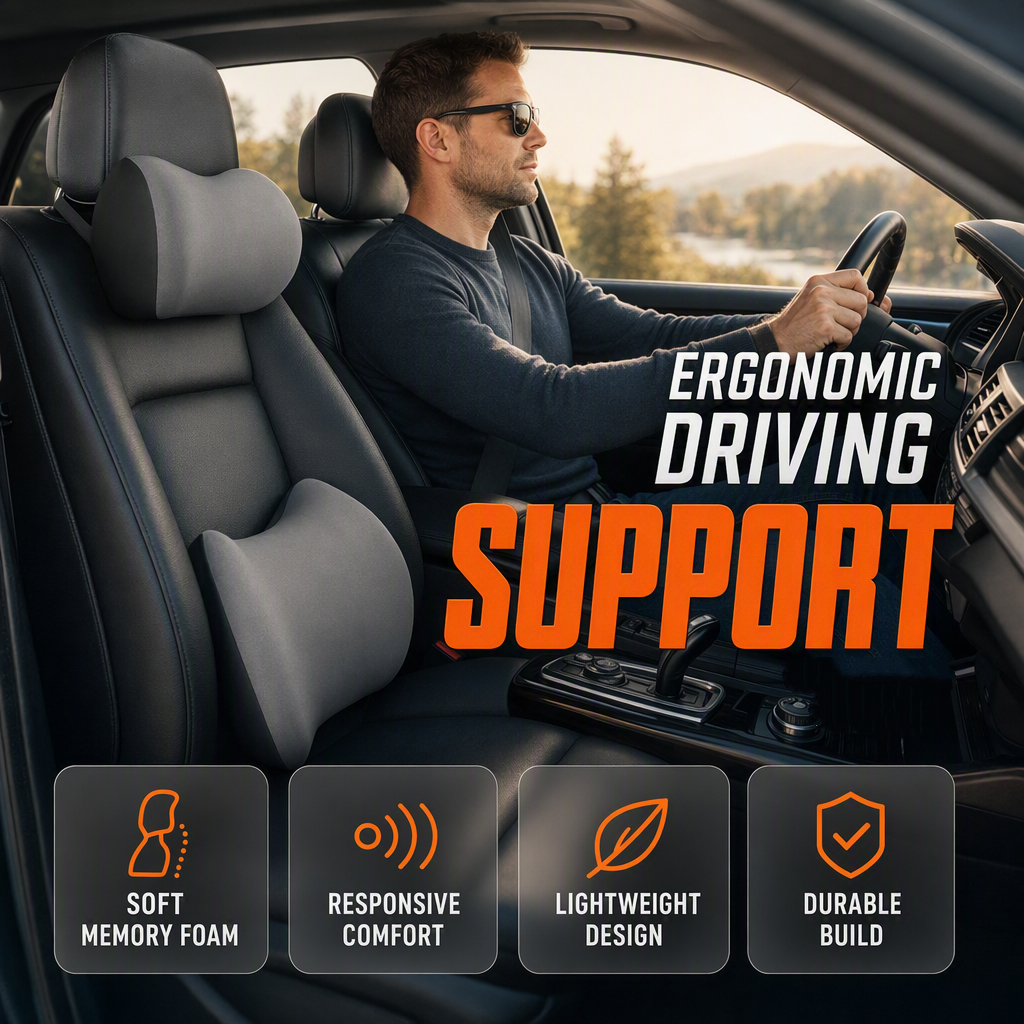 Premium Car Neck & Lumbar Support Pillow