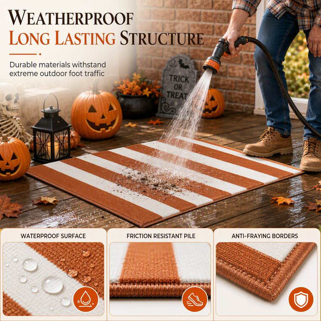 Simple Striped Non‑Slip Door Mat – Stain‑Resistant, Durable, Multi‑Size