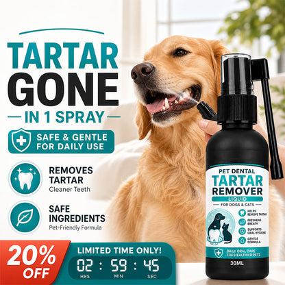 Gentle Pet Dental Cleaning Spray‑ Vet‑Formulated Tartar Remover Spray for Dogs & Cats, Safe Oral Care Solution to Eliminate Bad Breath & Reduce Plaque