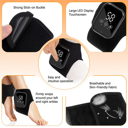 Cordless Ankle Heating Pad with Vibration Massage