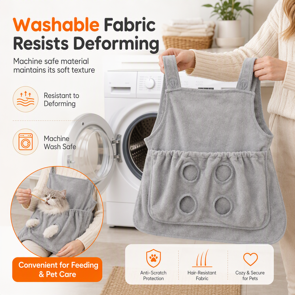Anti-Scratch Grooming Apron – Hair Resistant Pet Cuddling Apron with Leg Holes